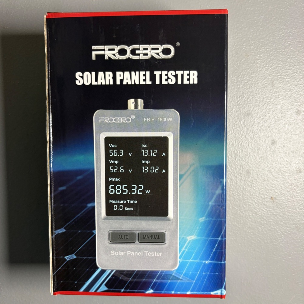 FrogBro FB-PT1800W Upgraded 1800W Solar Panel Tester PV Multimeter NIB